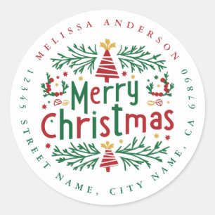 Adesivo Redondo Vinhetas da Ronda de Natal