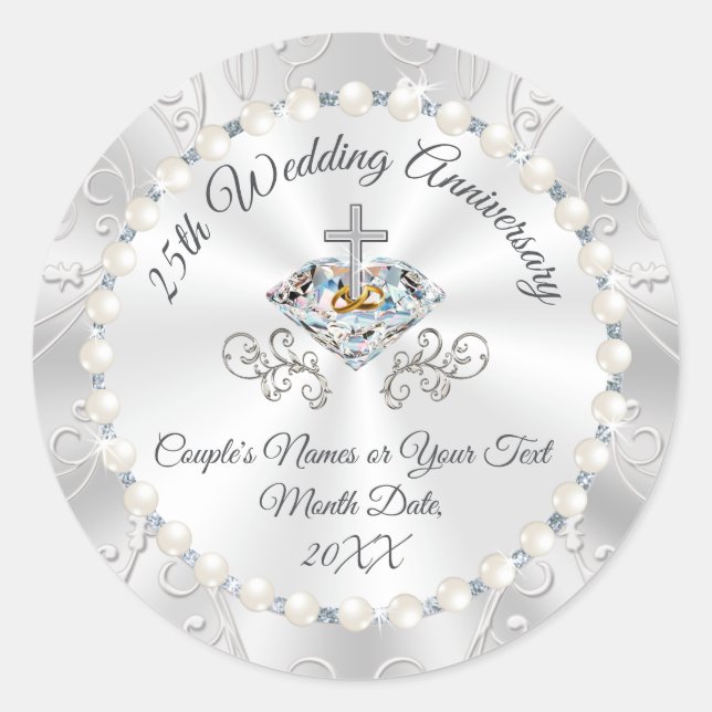 Adesivo Redondo Vinhetas de 25 cristãos para envelopes (Frente)