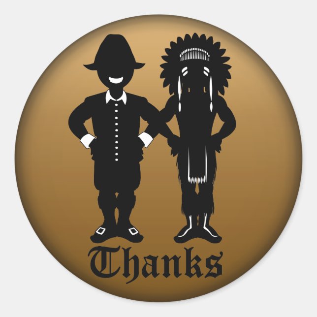 Adesivo Redondo Vinhetas de Ação de Graças Personalizados (Frente)