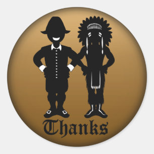 Adesivo Redondo Vinhetas de Ação de Graças Personalizados