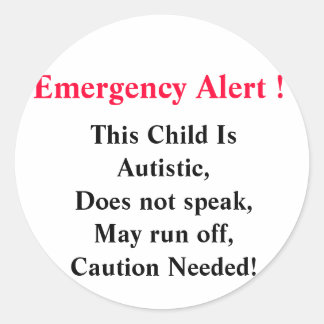 Adesivo Redondo Vinhetas de alerta de emergência