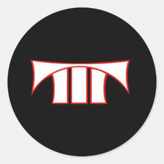 Adesivo Redondo Vinhetas de Ameaça Tripla