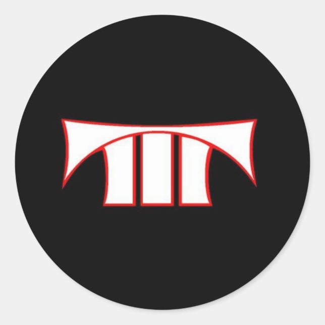 Adesivo Redondo Vinhetas de Ameaça Tripla (Frente)