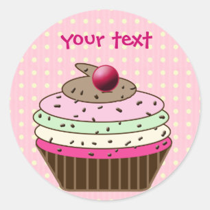 Adesivo Redondo vinhetas de aniversário