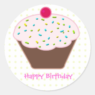 Adesivo Redondo vinhetas de aniversário