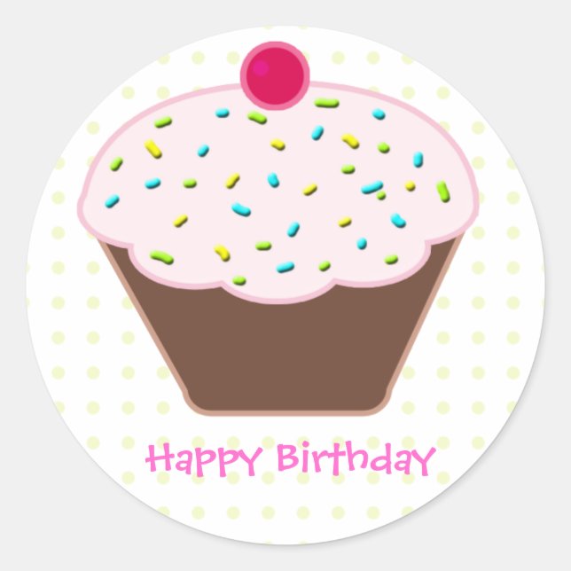 Adesivo Redondo vinhetas de aniversário (Frente)