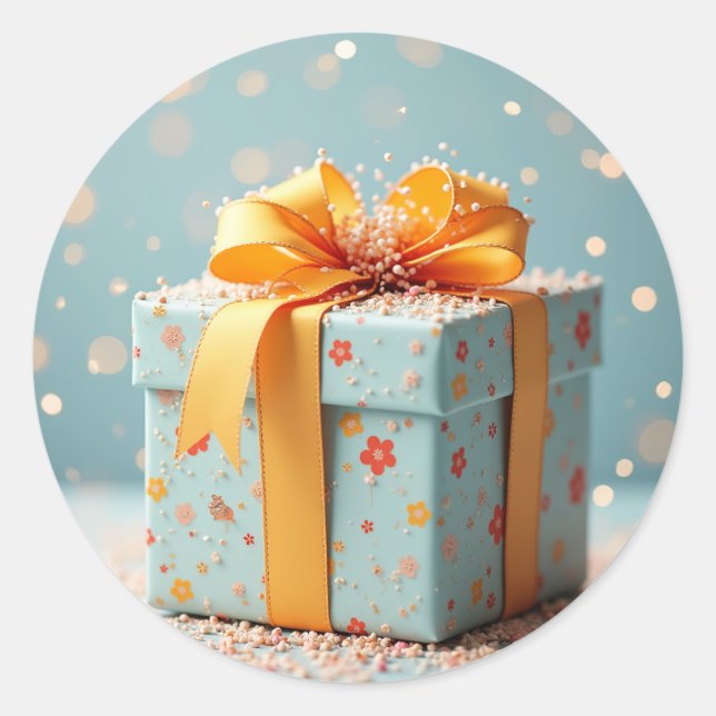 Adesivo Redondo vinhetas de aniversário (Frente)