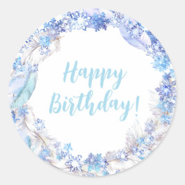 Adesivo Redondo Vinhetas de aniversário congeladas