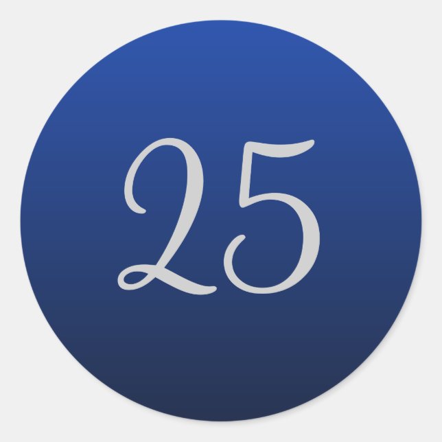 Adesivo Redondo Vinhetas de Aniversário de Casamento 25 (Frente)