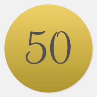 Adesivo Redondo Vinhetas de aniversário de casamento do 50º aniver