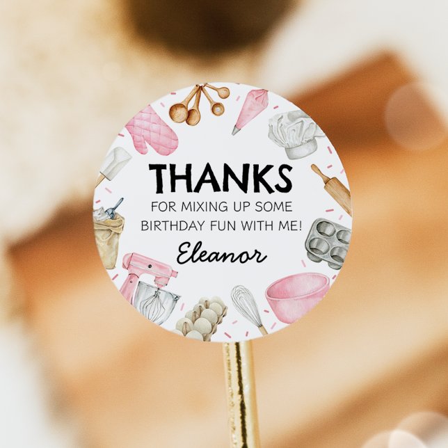 Adesivo Redondo Vinhetas de aniversário de Cupcake de decoração (Criador carregado)