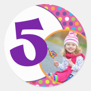 Adesivo Redondo Vinhetas de aniversário decorativas