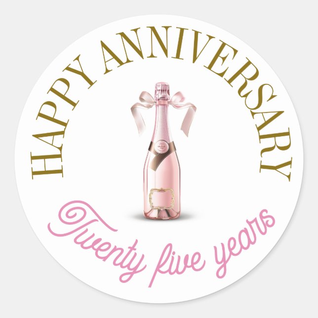 Adesivo Redondo Vinhetas de aniversário felizes (Frente)