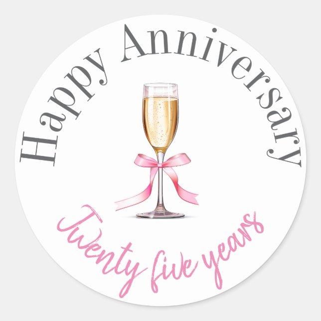 Adesivo Redondo Vinhetas de aniversário felizes (Frente)