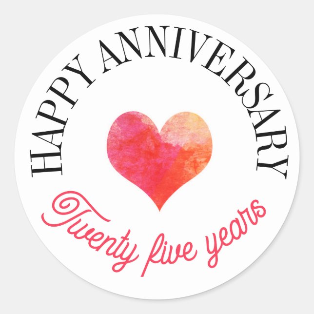 Adesivo Redondo Vinhetas de aniversário felizes (Frente)