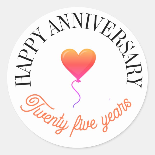 Adesivo Redondo Vinhetas de aniversário felizes (Frente)