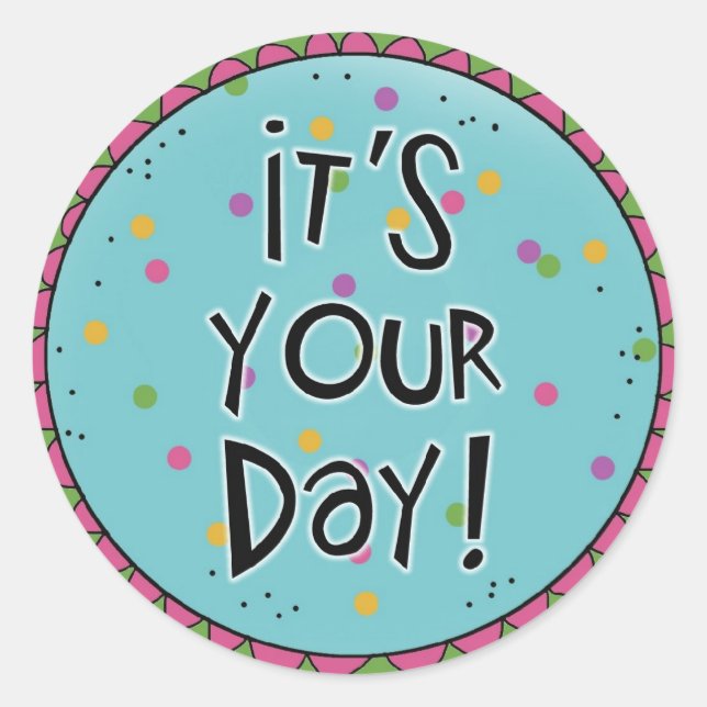 Adesivo Redondo Vinhetas de aniversário ou vinhetas de ocasião esp (Frente)