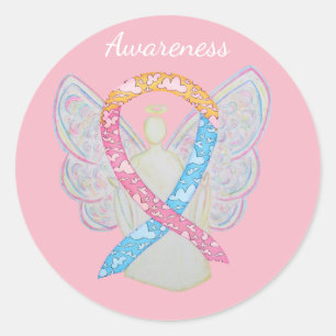 Adesivo Redondo Vinhetas de anjo por anjo da fita de sensibilizaç