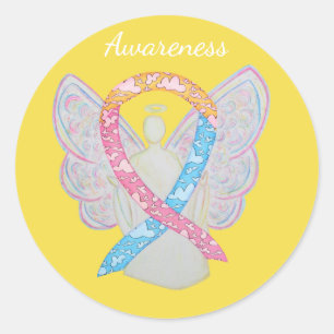 Adesivo Redondo Vinhetas de anjo por anjo da fita de sensibilizaç