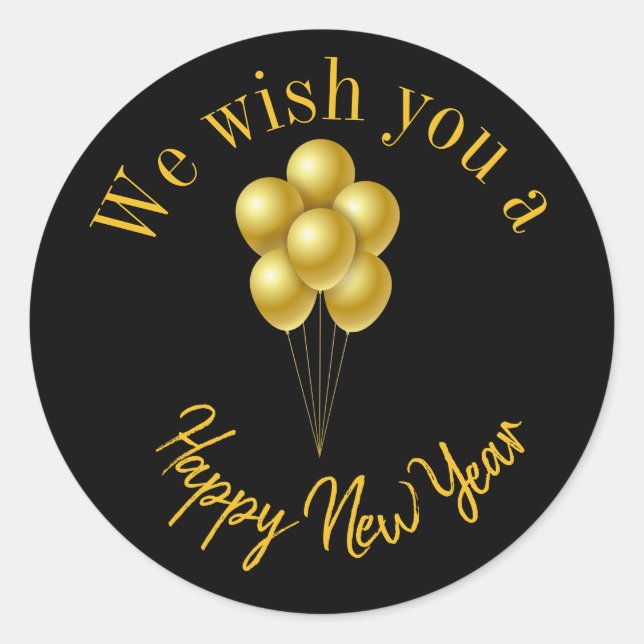 Adesivo Redondo Vinhetas de ano novo (Frente)