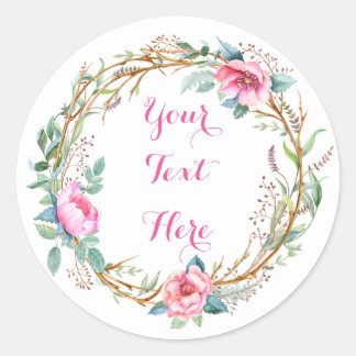 Adesivo Redondo Vinhetas de Aquarela