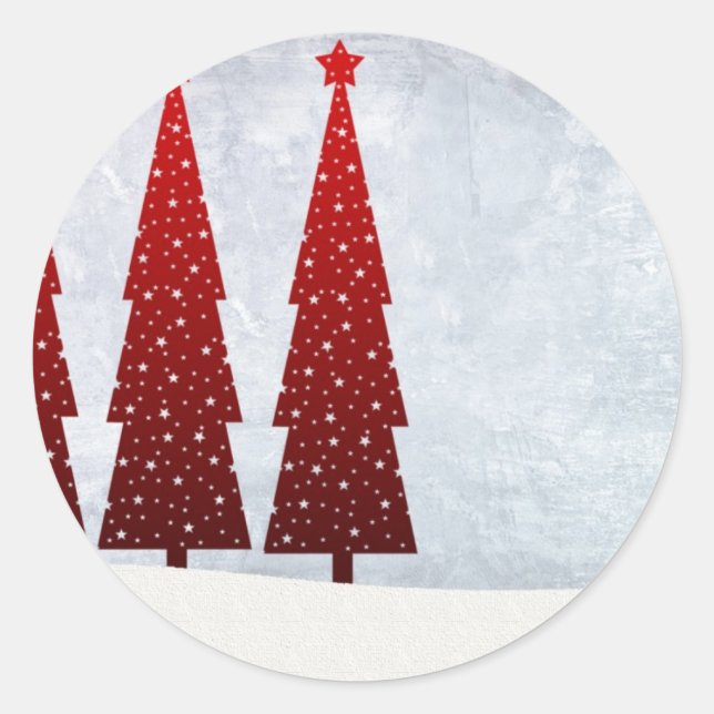 Adesivo Redondo Vinhetas de árvores de Natal (Frente)