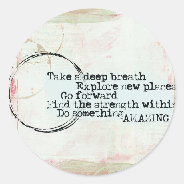 Adesivo Redondo vinhetas de aspas inspiradoras (Frente)