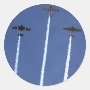 Adesivo Redondo Vinhetas de aviões de guerra