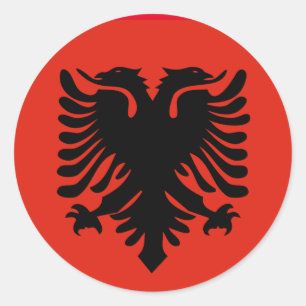 Adesivo Redondo vinhetas de bandeira da albânia