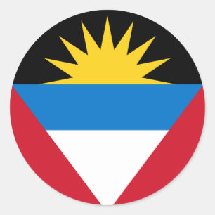 Adesivo Redondo vinhetas de bandeira de Antígua e Barbuda