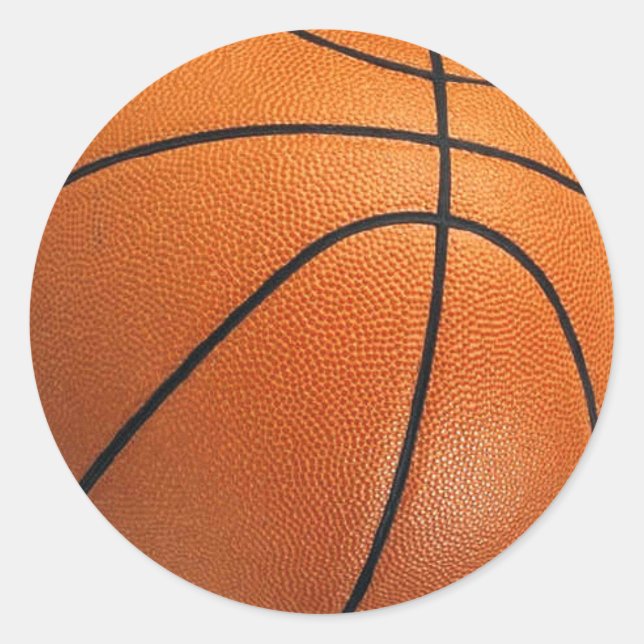 Adesivo Redondo Vinhetas de basquete (Frente)