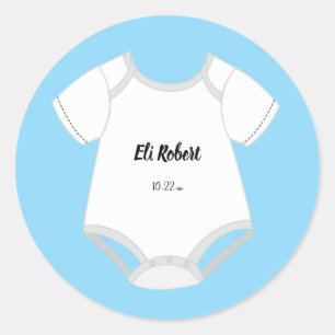Adesivo Redondo Vinhetas de Bebê com Nome do Bebê Data de vencimen