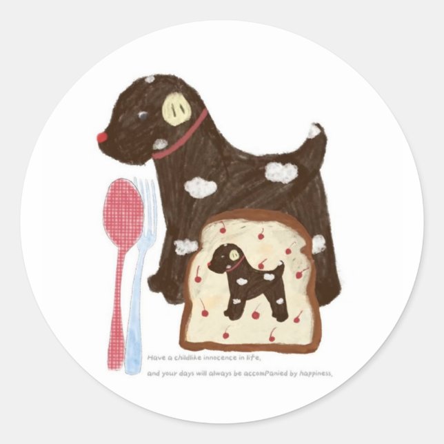 Adesivo Redondo Vinhetas De Bênção Desenhadas À Mão (Frente)