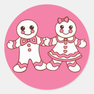 Adesivo Redondo Vinhetas de biscoitos de Natal