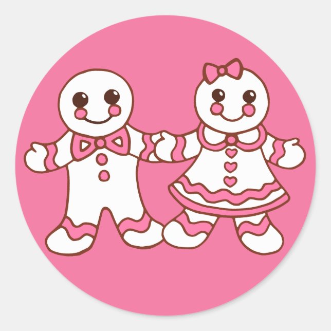 Adesivo Redondo Vinhetas de biscoitos de Natal (Frente)