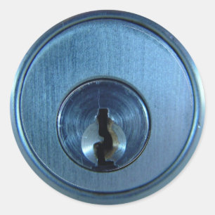 Adesivo Redondo Vinhetas de bloqueio metálico