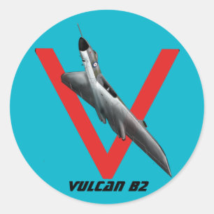 Adesivo Redondo Vinhetas de bombardeiros vulcanos
