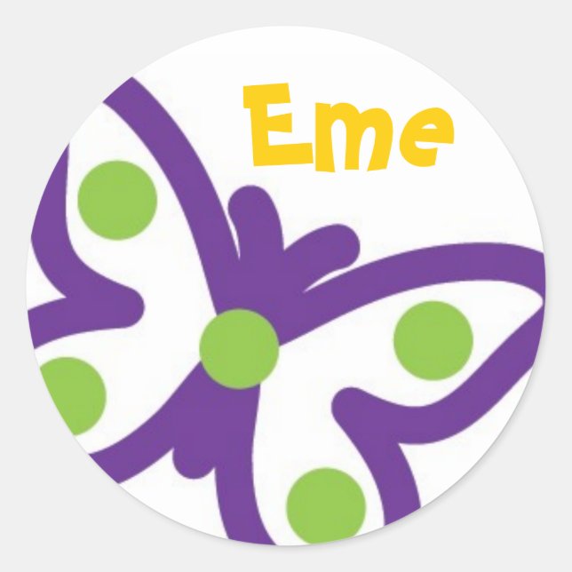 Adesivo Redondo Vinhetas de borboletas grandes (Frente)