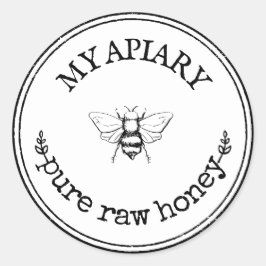 Adesivo Redondo Vinhetas de "Bumblebee Farmhouse" caseiras