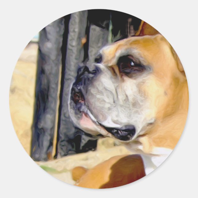 Adesivo Redondo Vinhetas de cães (Frente)