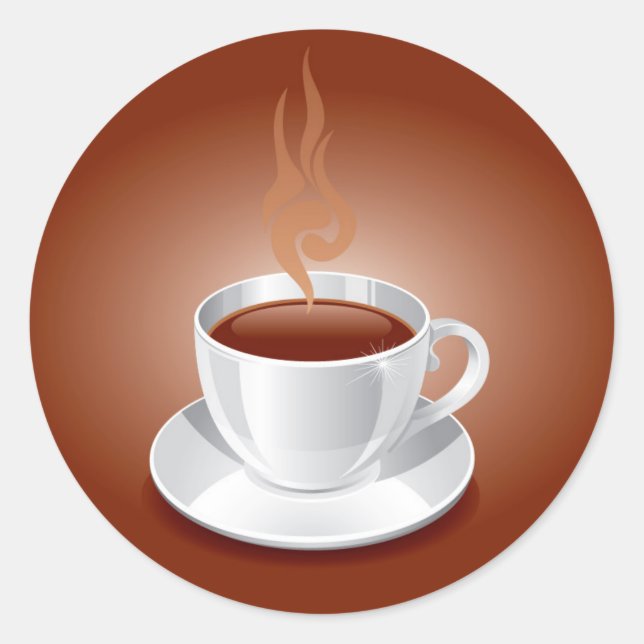 Adesivo Redondo Vinhetas de café (Frente)