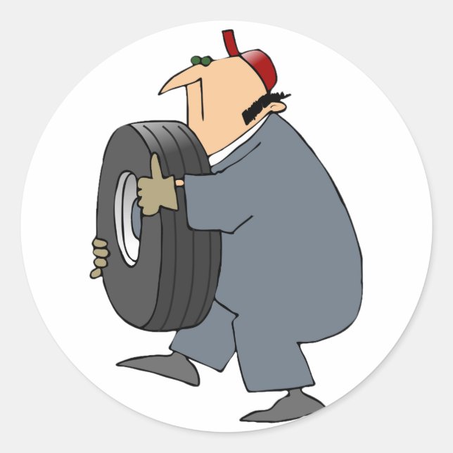 Adesivo Redondo Vinhetas de Carregando mecânico A (Frente)