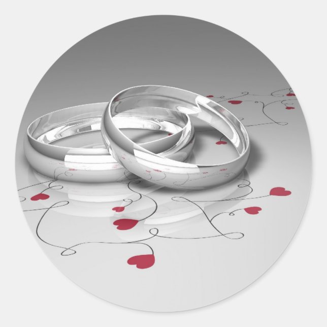 Adesivo Redondo Vinhetas de Casamento (Frente)