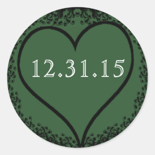 Adesivo Redondo Vinhetas de Casamento