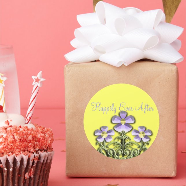 Adesivo Redondo Vinhetas de Casamento (Festa)