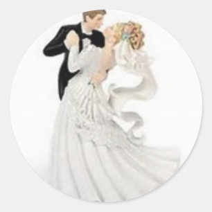 Adesivo Redondo vinhetas de casamento