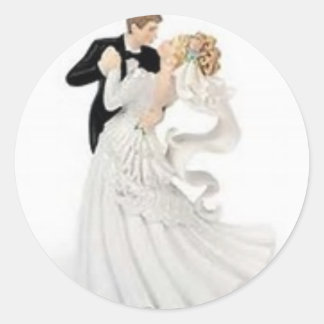 Adesivo Redondo vinhetas de casamento