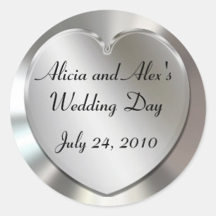 Adesivo Redondo Vinhetas de Casamento