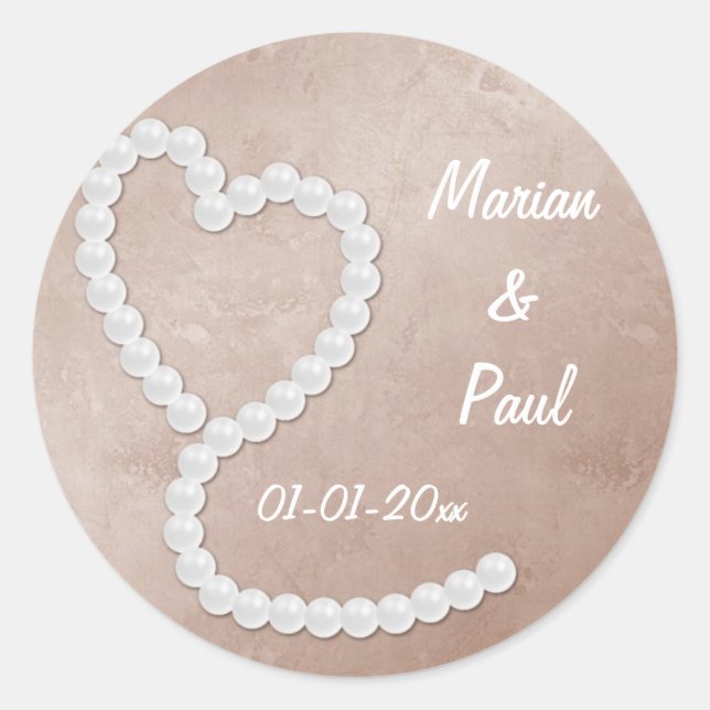 Adesivo Redondo Vinhetas de Casamento (Frente)