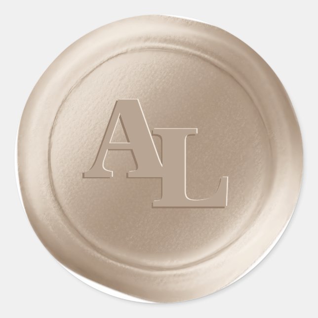 Adesivo Redondo Vinhetas de Casamento com Cera de Champanhe (Frente)